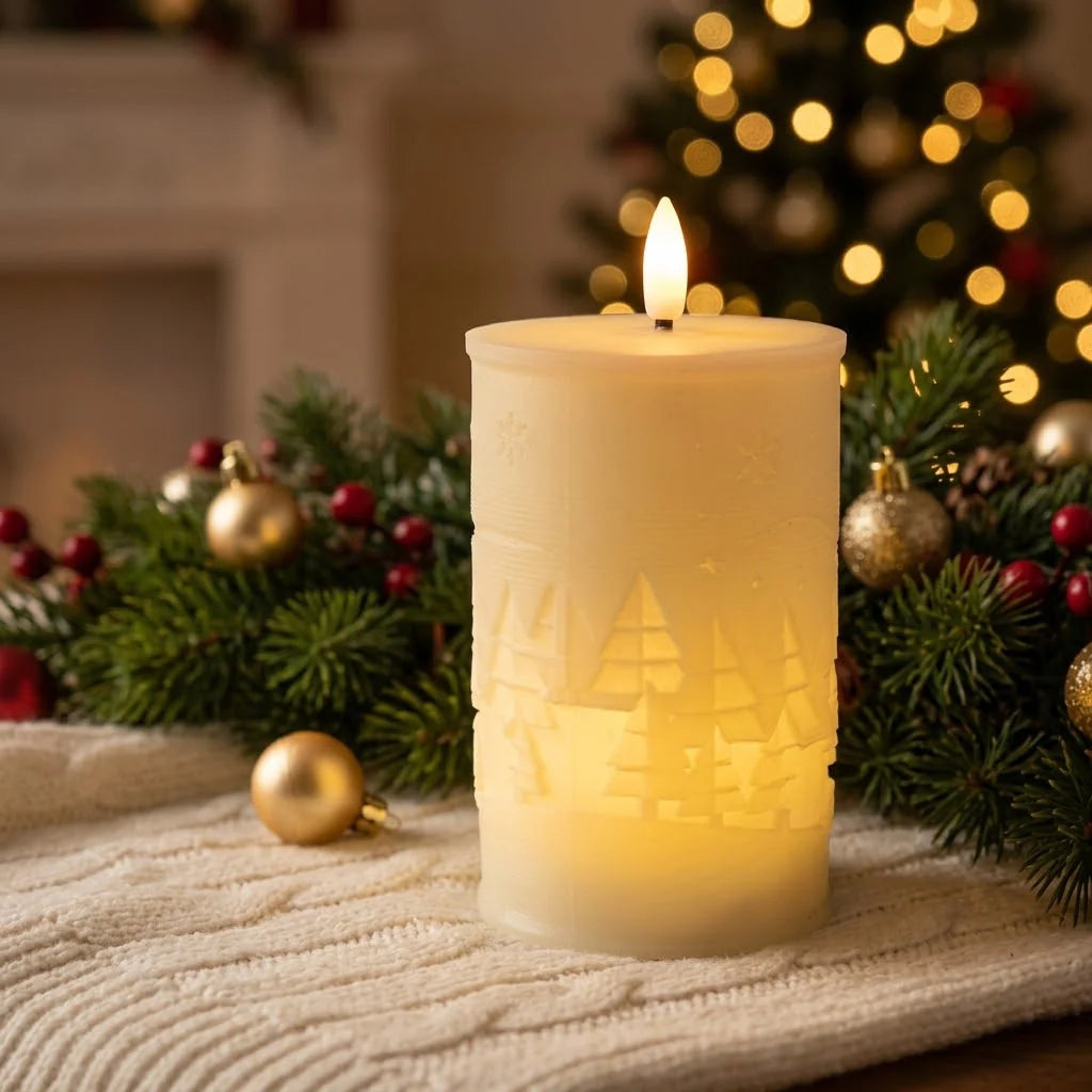 LED Candle Wax-Look Battery-Operated Timer