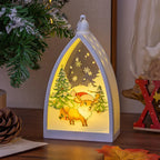 LED Christmas Lantern Festive Santa & Tree Scene