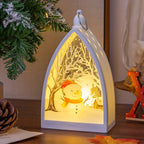 LED Christmas Lantern Festive Santa & Tree Scene