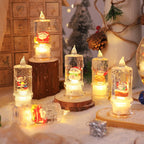LED Christmas Lantern Warm Glow & Glitter Snow Scene