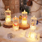 LED Christmas Lantern Warm Glow & Glitter Snow Scene