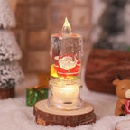 LED Christmas Lantern Warm Glow & Glitter Snow Scene