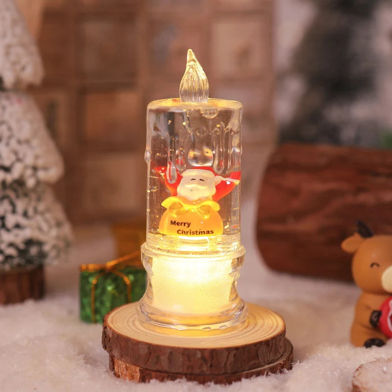 LED Christmas Lantern Warm Glow & Glitter Snow Scene