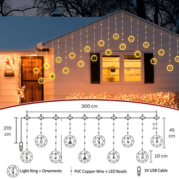 LED Christmas Lights Warm White USB Powered Remote