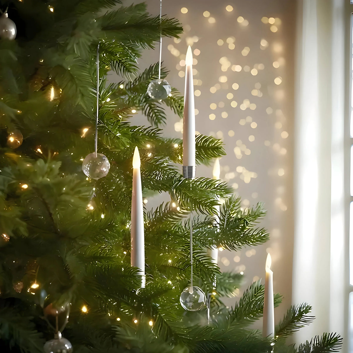 LED Christmas Tree Candles Battery-Powered Remote-Controlled & Dimmable