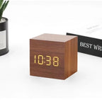 LED Cube Alarm Clock Temperature Display Sound-Activated