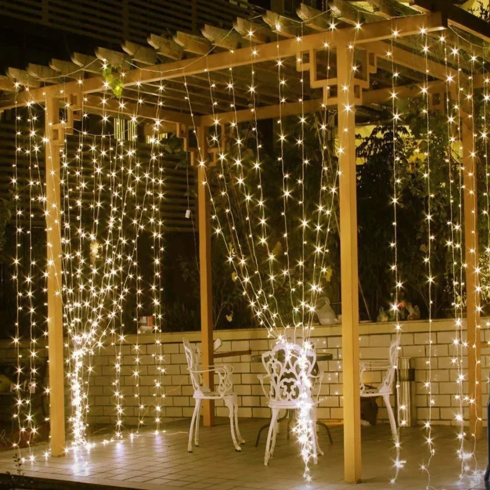 LED Curtain Lights Warm White 300 LEDs USB-Powered