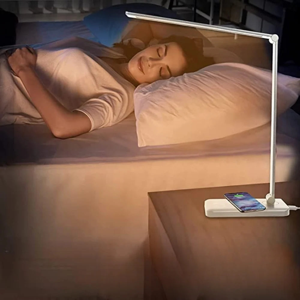 LED Desk Lamp Adjustable Arm Touch Control USB Port