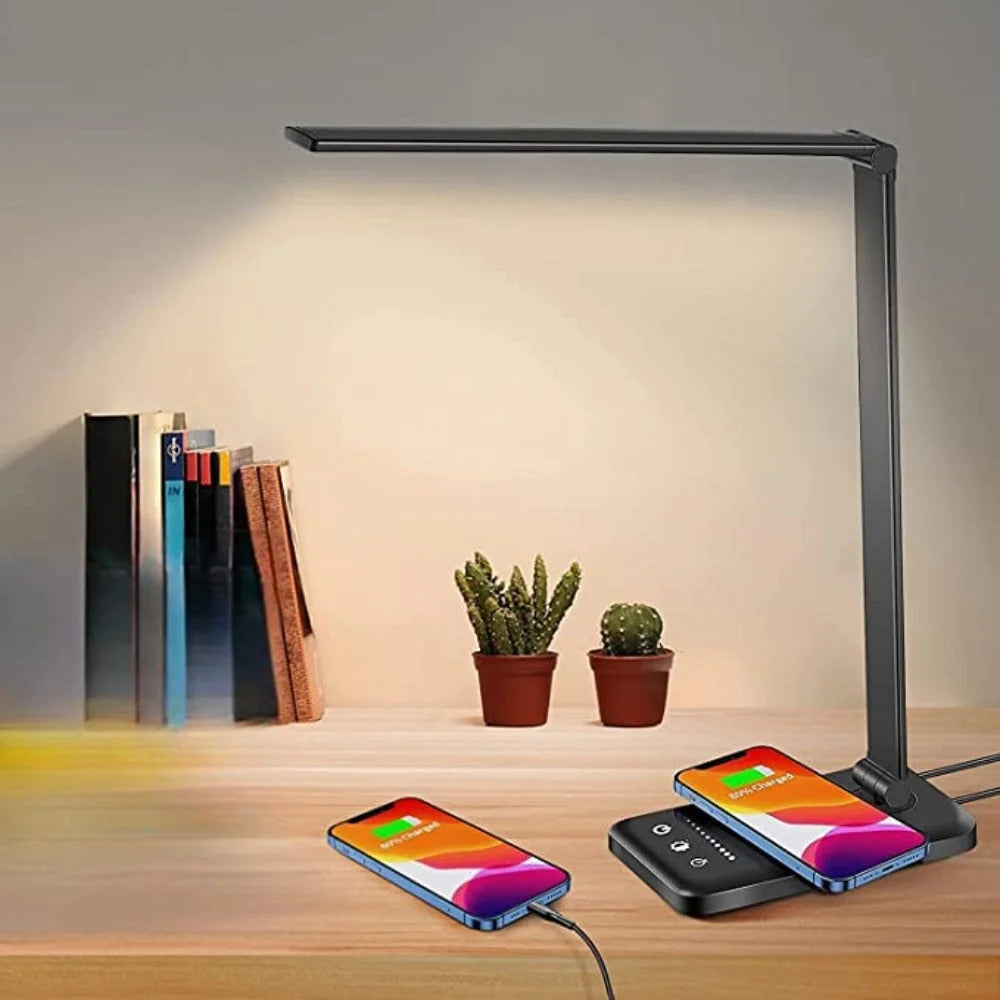 LED Desk Lamp Adjustable Arm Touch Control USB Port