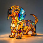 LED Desk Lamp Resin Puppy Sculpture Glare-Free USB Powered