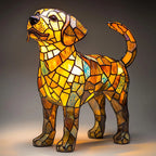 LED Desk Lamp Resin Puppy Sculpture Glare-Free USB Powered