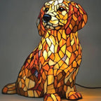 LED Desk Lamp Resin Puppy Sculpture Glare-Free USB Powered