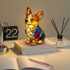 LED Desk Lamp Resin Puppy Sculpture Glare-Free USB Powered
