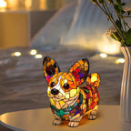 LED Desk Lamp Resin Puppy Sculpture Glare-Free USB Powered