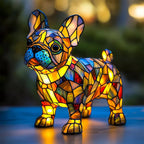 LED Desk Lamp Resin Puppy Sculpture Glare-Free USB Powered