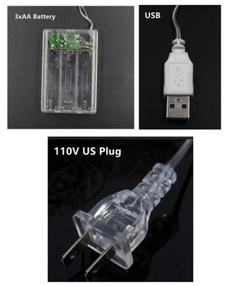 LED Fairy String Lights Warm White Battery & Plug