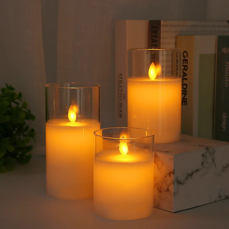 LED Flameless Candle Real Wax Remote Dimmer & Timer