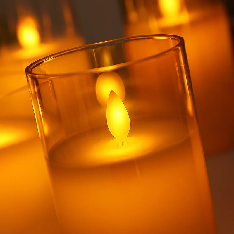 LED Flameless Candle Real Wax Remote Dimmer & Timer