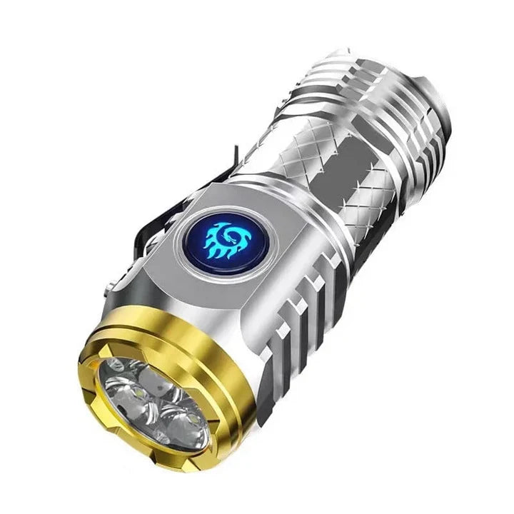LED Flashlight Rechargeable Long-Range Pocket-Sized