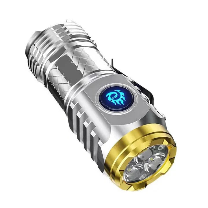 LED Flashlight Rechargeable Long-Range Pocket-Sized