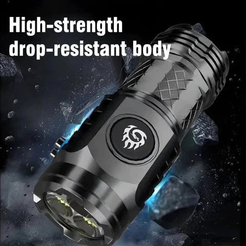 LED Flashlight Rechargeable Long-Range Pocket-Sized