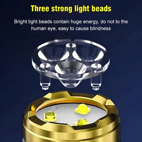 LED Flashlight Rechargeable Long-Range Pocket-Sized