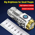 LED Flashlight Rechargeable Long-Range Pocket-Sized