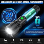 LED Flashlight USB-C Rechargeable 20-Hour Battery IPX6 Water-Resistant