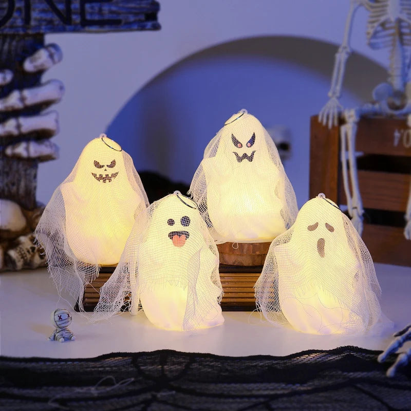 LED Ghost Decoration Mesh Design Gentle LED Light