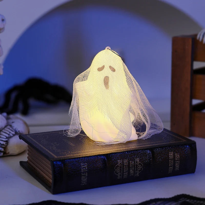 LED Ghost Decoration Mesh Design Gentle LED Light