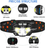 LED Headlamp Gesture Sensor USB Rechargeable