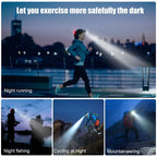 LED Headlamp Rechargeable 2000 Lumens Adjustable Zoom