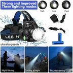 LED Headlamp Rechargeable Adjustable Zoom