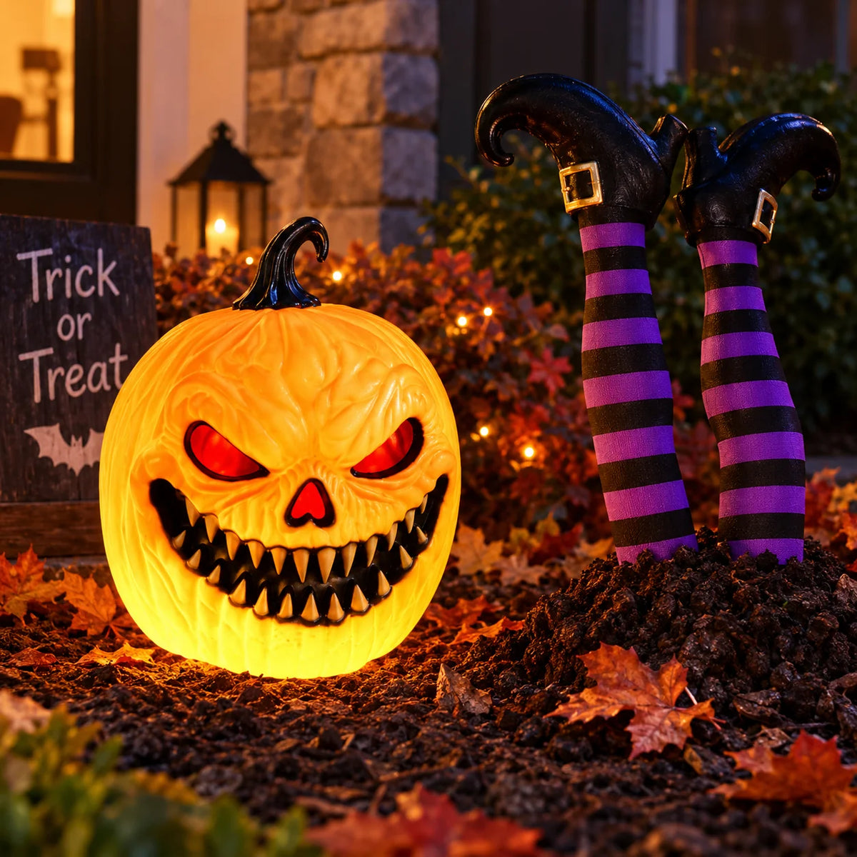 LED Jack-O'-Lanterns Sound-Activated Flicker & Warm Gradient Glow Battery-Powered