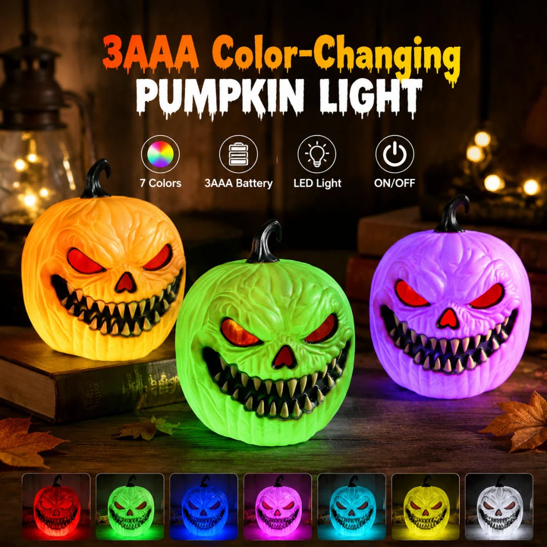 LED Jack-O'-Lanterns Sound-Activated Flicker & Warm Gradient Glow Battery-Powered