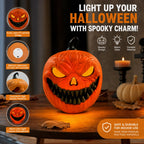 LED Jack-O'-Lanterns Sound-Activated Flicker & Warm Gradient Glow Battery-Powered