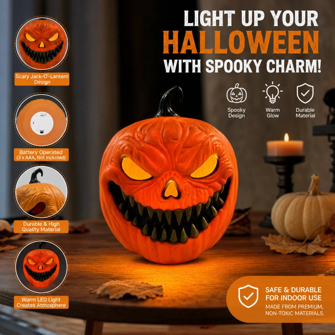LED Jack-O'-Lanterns Sound-Activated Flicker & Warm Gradient Glow Battery-Powered