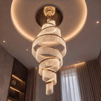 LED K9 Crystal Mirror-Polished Stainless Steel Chandelier (9 or 11 Rings)