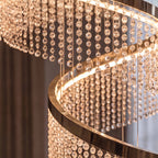 LED K9 Crystal Mirror-Polished Stainless Steel Chandelier (9 or 11 Rings)