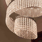 LED K9 Crystal Mirror-Polished Stainless Steel Chandelier (9 or 11 Rings)