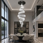 LED K9 Crystal Mirror-Polished Stainless Steel Chandelier (9 or 11 Rings)
