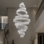 LED K9 Crystal Mirror-Polished Stainless Steel Chandelier (9 or 11 Rings)