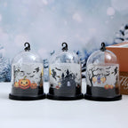 LED Lamp Glass Dome Creepy Castle & Bats