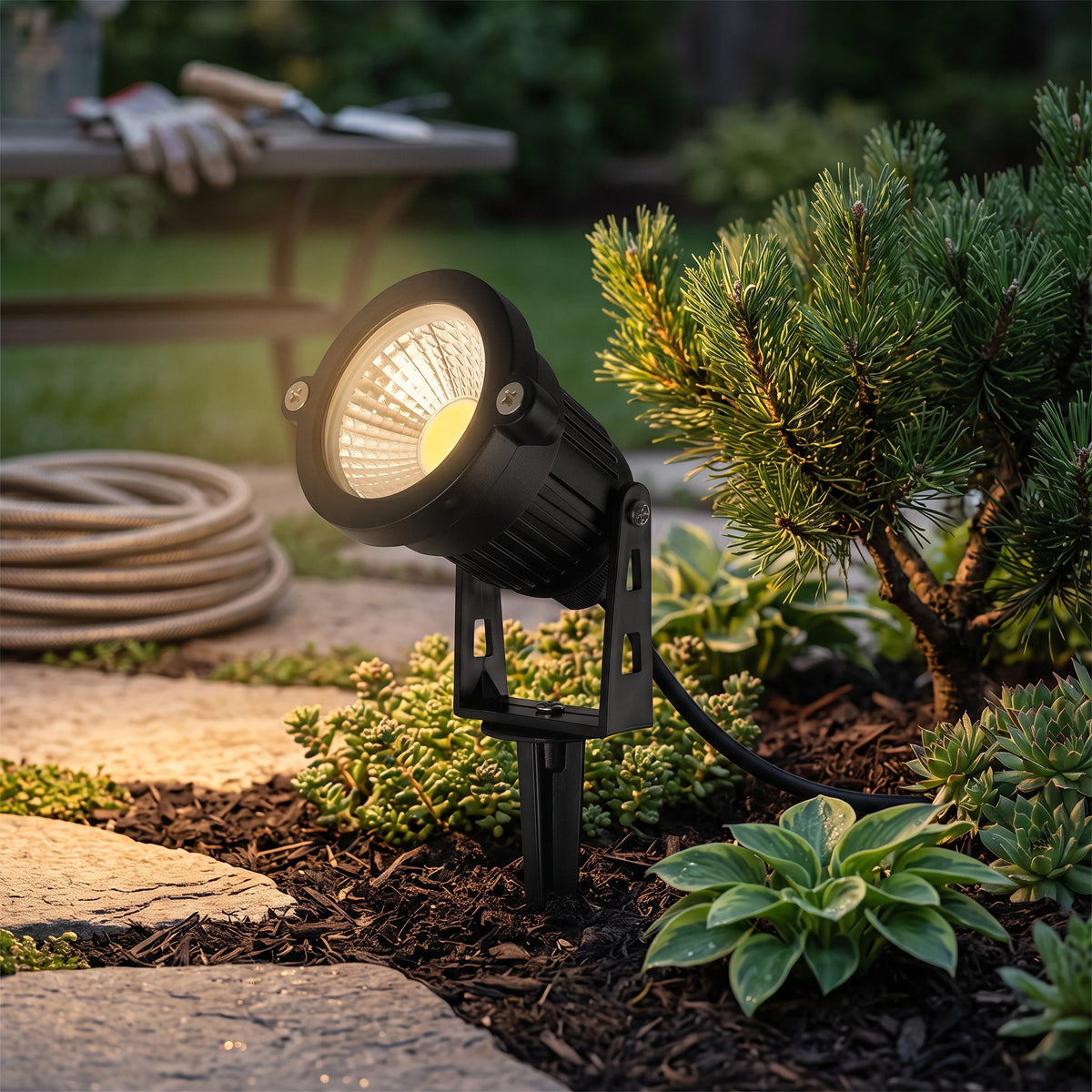LED Landscape Spotlights Adjustable Aim & Spike Mount IP65 Weatherproof