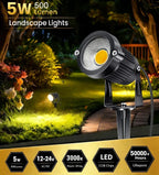 LED Landscape Spotlights Adjustable Aim & Spike Mount IP65 Weatherproof