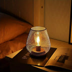 LED Lantern Battery-Powered Matte Black Indoor & Outdoor