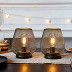 LED Lantern Battery-Powered Matte Black Indoor & Outdoor