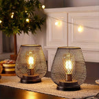 LED Lantern Battery-Powered Matte Black Indoor & Outdoor