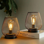 LED Lantern Battery-Powered Matte Black Indoor & Outdoor