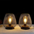 LED Lantern Battery-Powered Matte Black Indoor & Outdoor